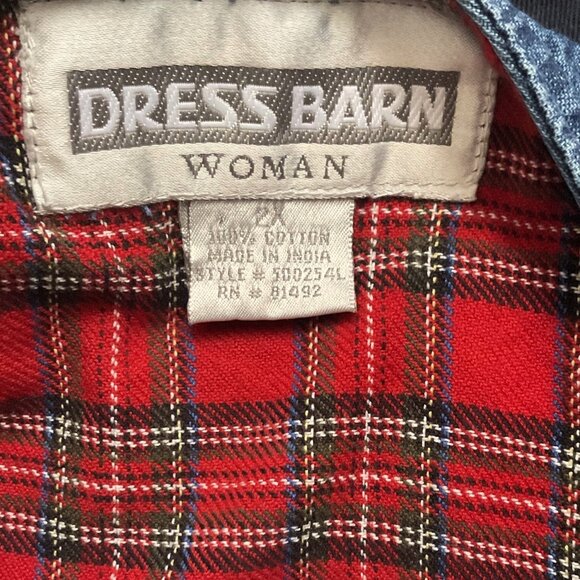 VINTAGE DRESS BARN HOLIDAY SNOWFLAKE DENIM VEST PLUS - Picture 6 of 7